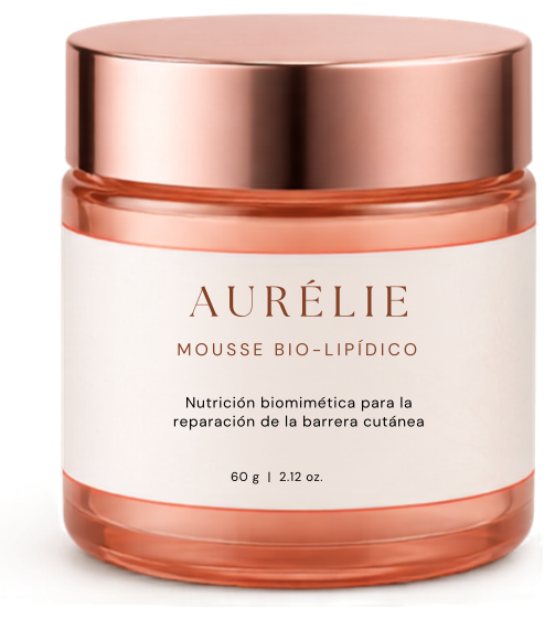 Frasco rosa cobrizo de Aurélie Mousse Bio-Lipídico